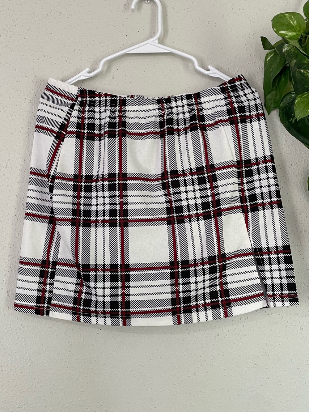 Mini Plaid Skirt Plaid White Red Y2K Coquette Aesthetic XL SHEIN